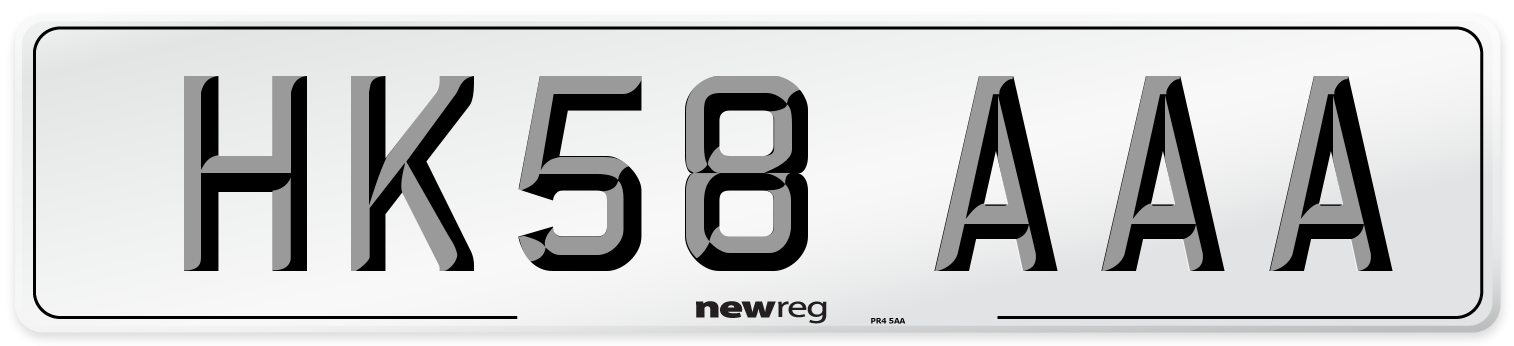 HK58 AAA Number Plate from New Reg